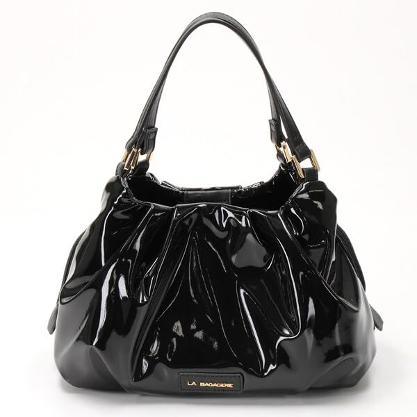 Labagagerie Weicher Emaille-Größe Elfenbein 2-Wege-Handtasche, S, B009401, (33)