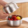 304 Stainless Steel Vegetable Washing Basin Detachable Fruit Strainer Basin Mixing Bowl  Salad