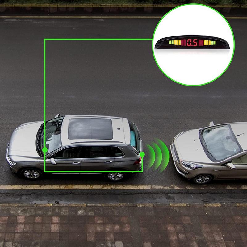 Car Backup Radar Car Crescent Buzzer Sound Warning System Front And Rear Reversing Radar Kit LED Buzzer Alarm Sensor Car Parking