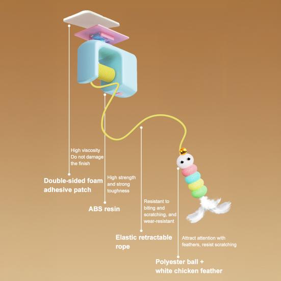 Cat Toy Interactive Electric Toy High-Strength Plastic Simulates Real Prey Toy with 1.8M Rope Length Cat Toy for Home