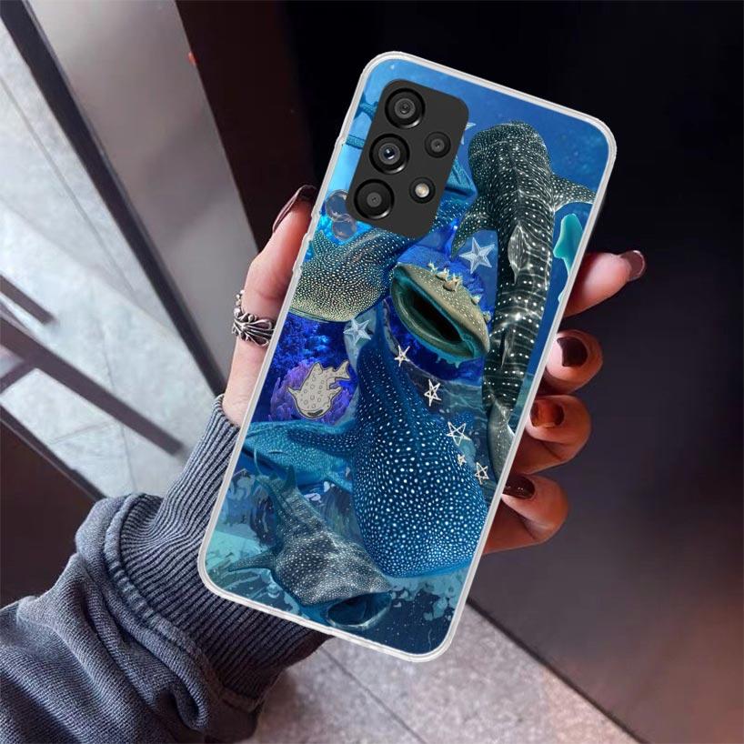 Ocean Whale Shark Phone Case For Samsung Galaxy A52 A51 A50S A32 A22 A12 A02S A72 A71 A31 A70 A30S Note 20 Ultra 10 Plus S10 Gal