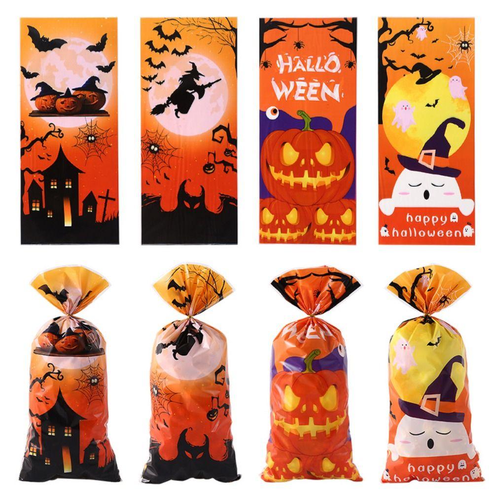 100pcs Hard To Tear Halloween Candy Bag Waterproof Children's Gift Packaging Bag  Halloween