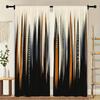 2Pcs Curtain Abstract Black, White, Gray, And Orange Pattern Window Drapes For Bedroom Living Room Decoration Window Treatment.
