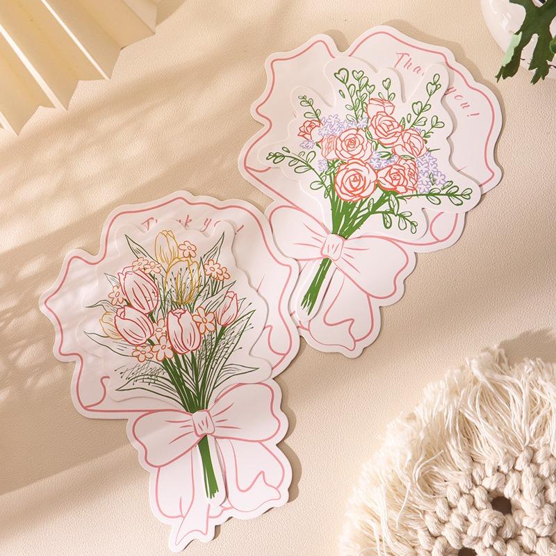 Creative Flower Bouquet Greeting Card Gift Small Card Gift Birthday Greeting Card Blessing Thank You Cards Festive Supplies