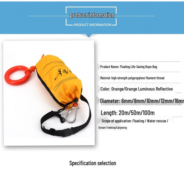 Reflective Water Rescue Rope with Bag: Floating Ring, Luminous Safety Line, Throwing Guide Rope