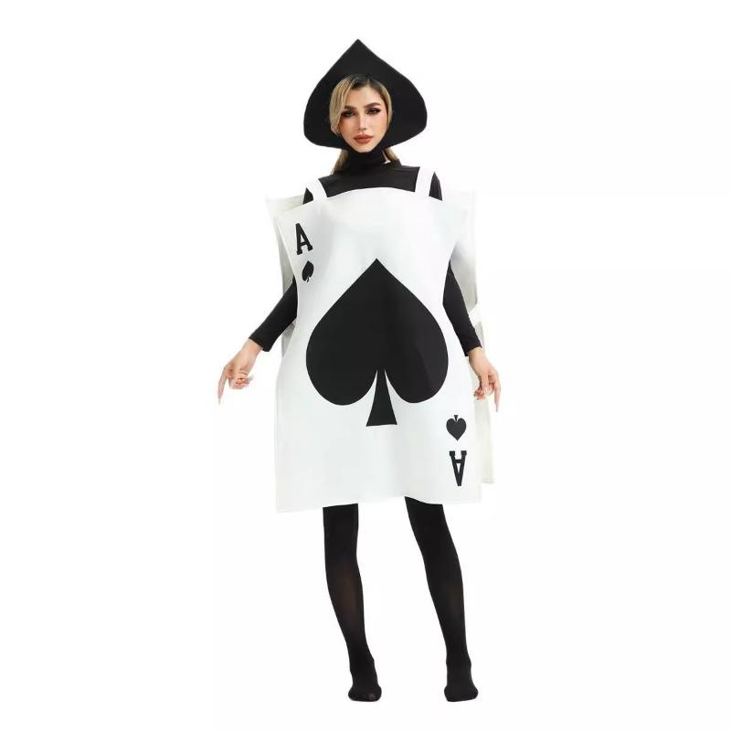 Halloween Adult Costume Alice in Wonderland Fairy Tales Poker Black Heart A Children's Costume Funny Costume