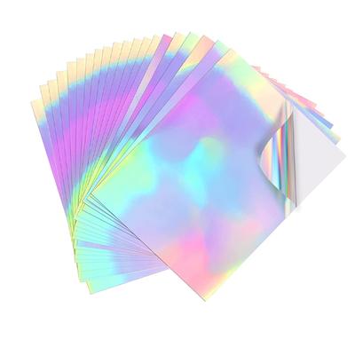20 Hojas Tamaño A4 Pegatina de PVC Impermeable Adhesivo Calcomanía Artesanal Brillo Arcoíris Removible para Decoración del Hogar