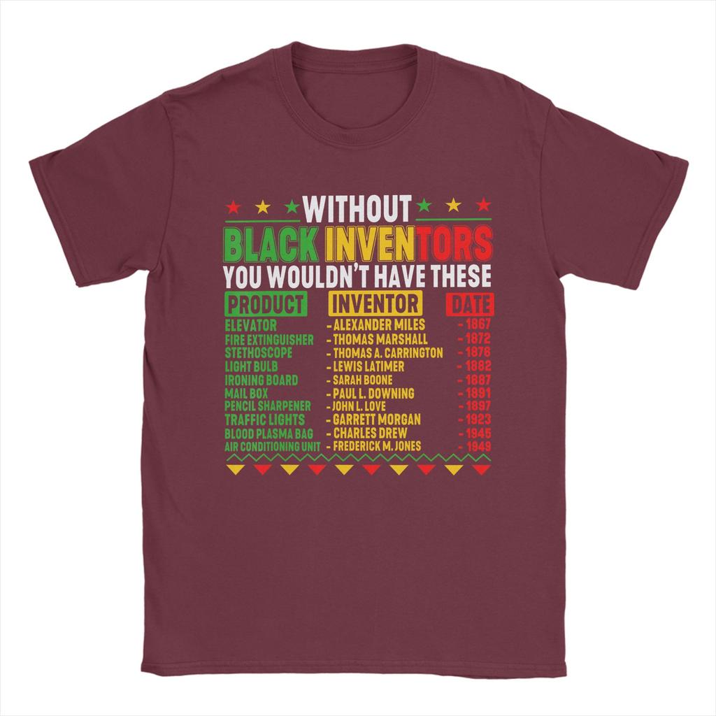 Without Black Inventors Black History Month T Shirts Mens 100 Cotton TShirts Round Collar  Tees Short Sleeve Clothing