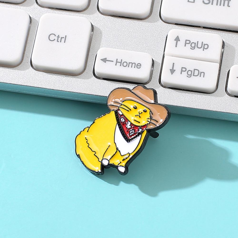 

Cowboy Cats Enamel Pins Cartoon Lapel Badges Funny Animal Jewelry Kids Friends