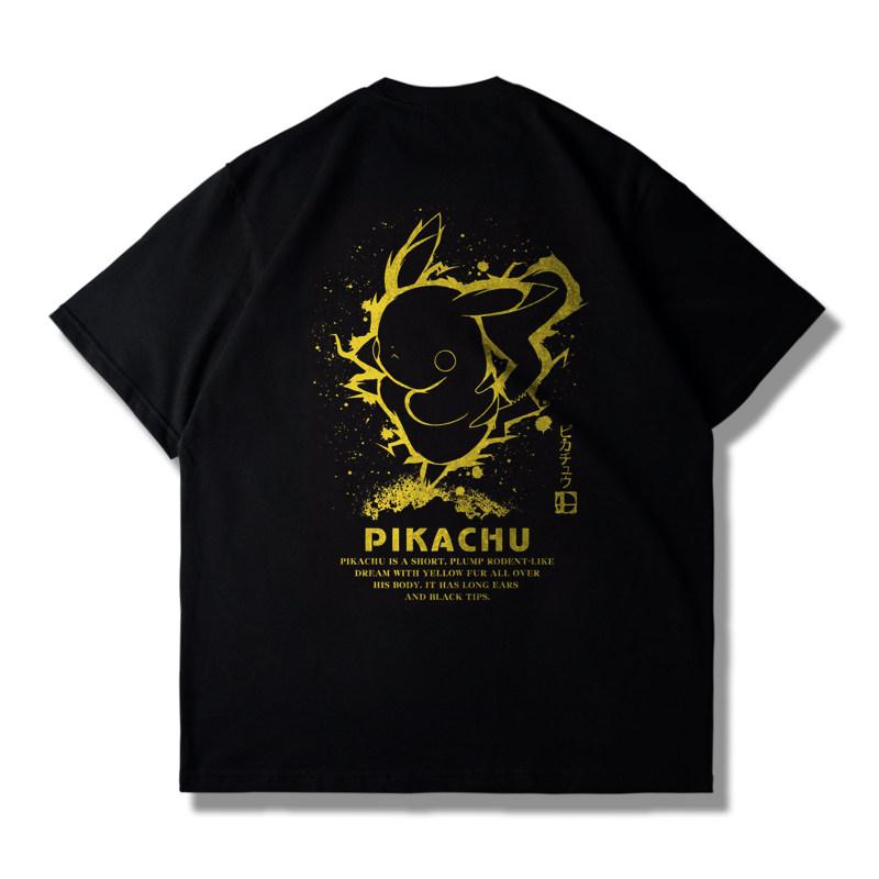 Pokémon Pikachu X Pokémon Collaboration ShortSleeved TShirt for Men and Women  Summer Loose Fit  Trendy on Instagram S
