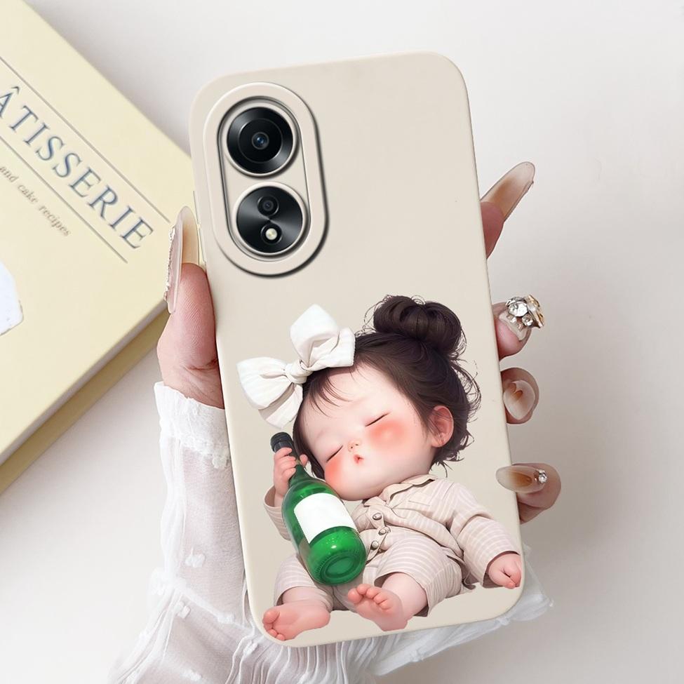For Oppo A58 4G Case CPH2577 Silicone Cute Cat Fashion Butterfly Flower Love Painted Shockproof Cover For Oppo A58 4G Phone Case