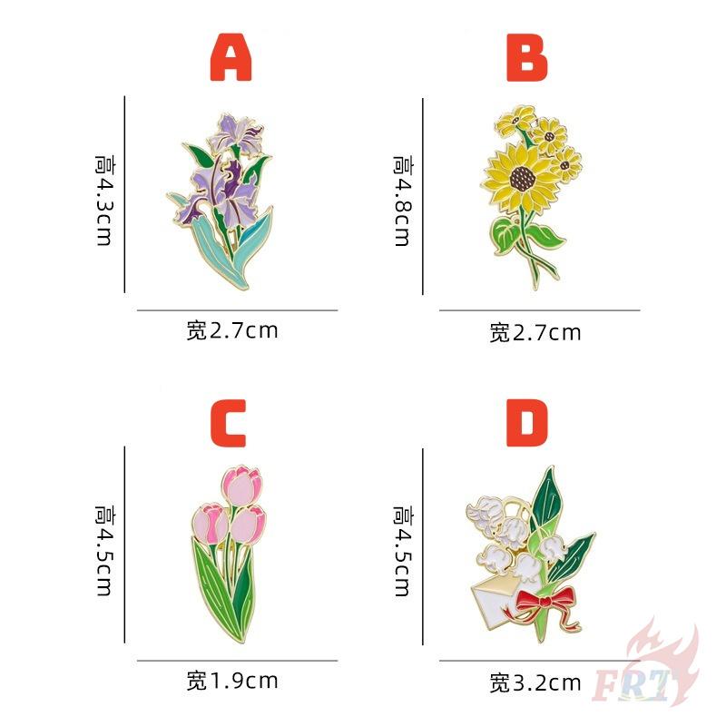 4Pcs/Set  Beautiful Flowers. Bouquets Series 03 Brooches - Doodle Enamel Backpack Button Pins Badges