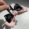 Bowknot Hair Claw Clips Fashion Pink & Black Temperament Square Hairpin Zircon Trendy Headdress Girls