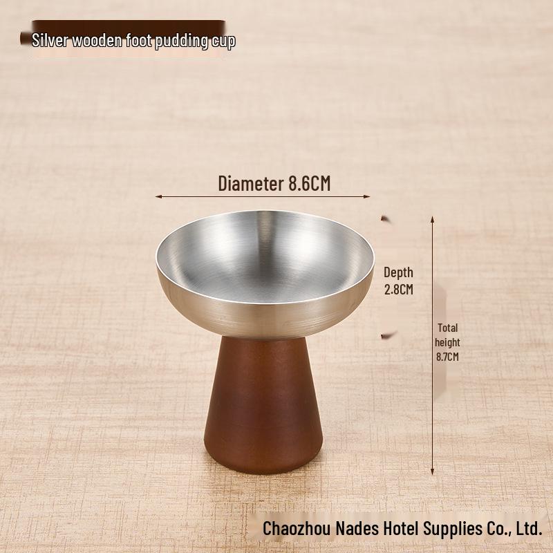 304 Stainless Steel Elevated Ice Cream and Dessert Cup, Silver Gold