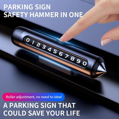 Tarjeta de Estacionamiento Temporal para Coche Luminosa Tarjeta con Número de Teléfono Placa Número de Teléfono Adhesivo de Parada para Estacionar Rompeventanas Accesorios para Coche