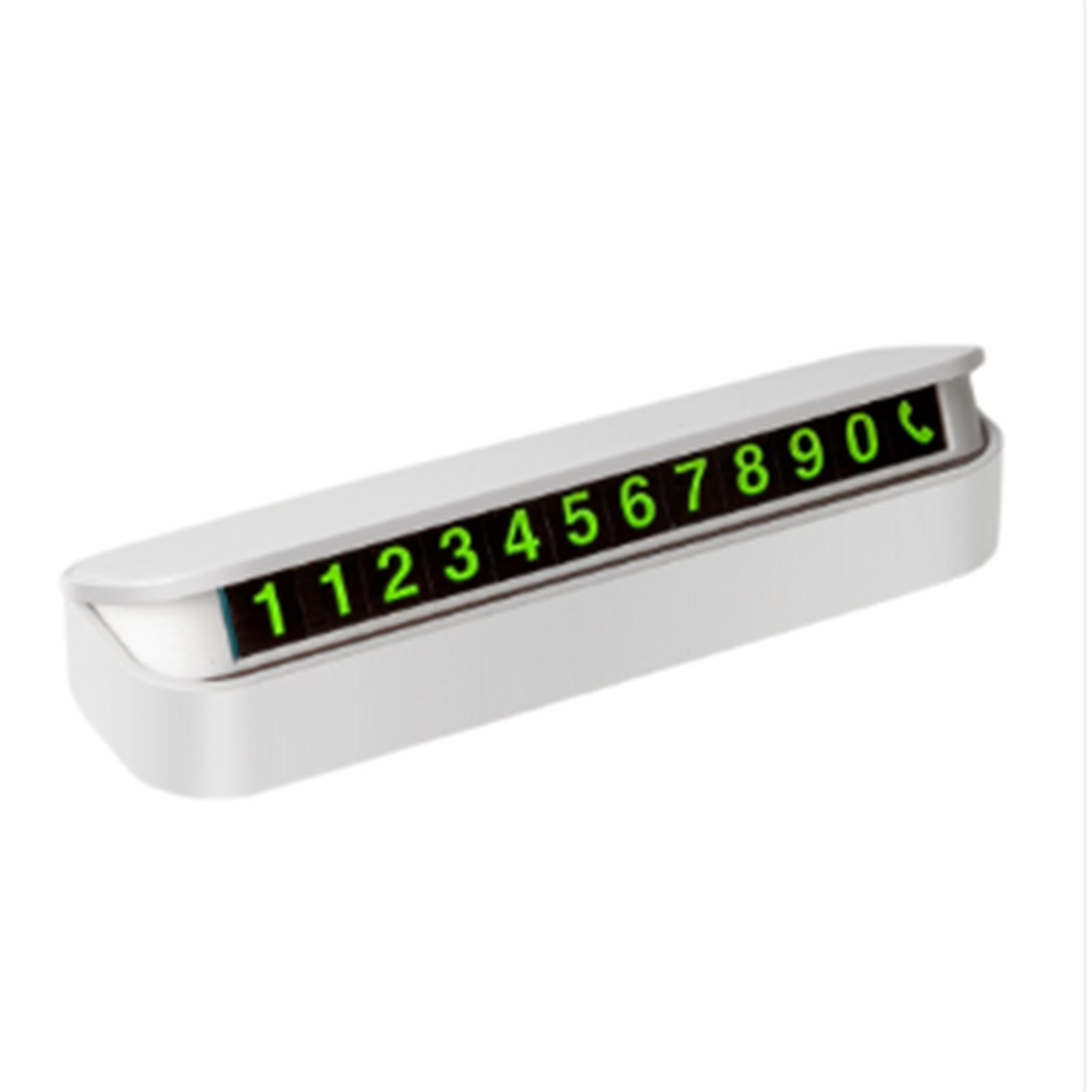 

Знак парковки автомобиля Толкайте скрытый светящийся подвижный номерной знак Подарочный номерной знак для временной парковки автомобиля One Size белый