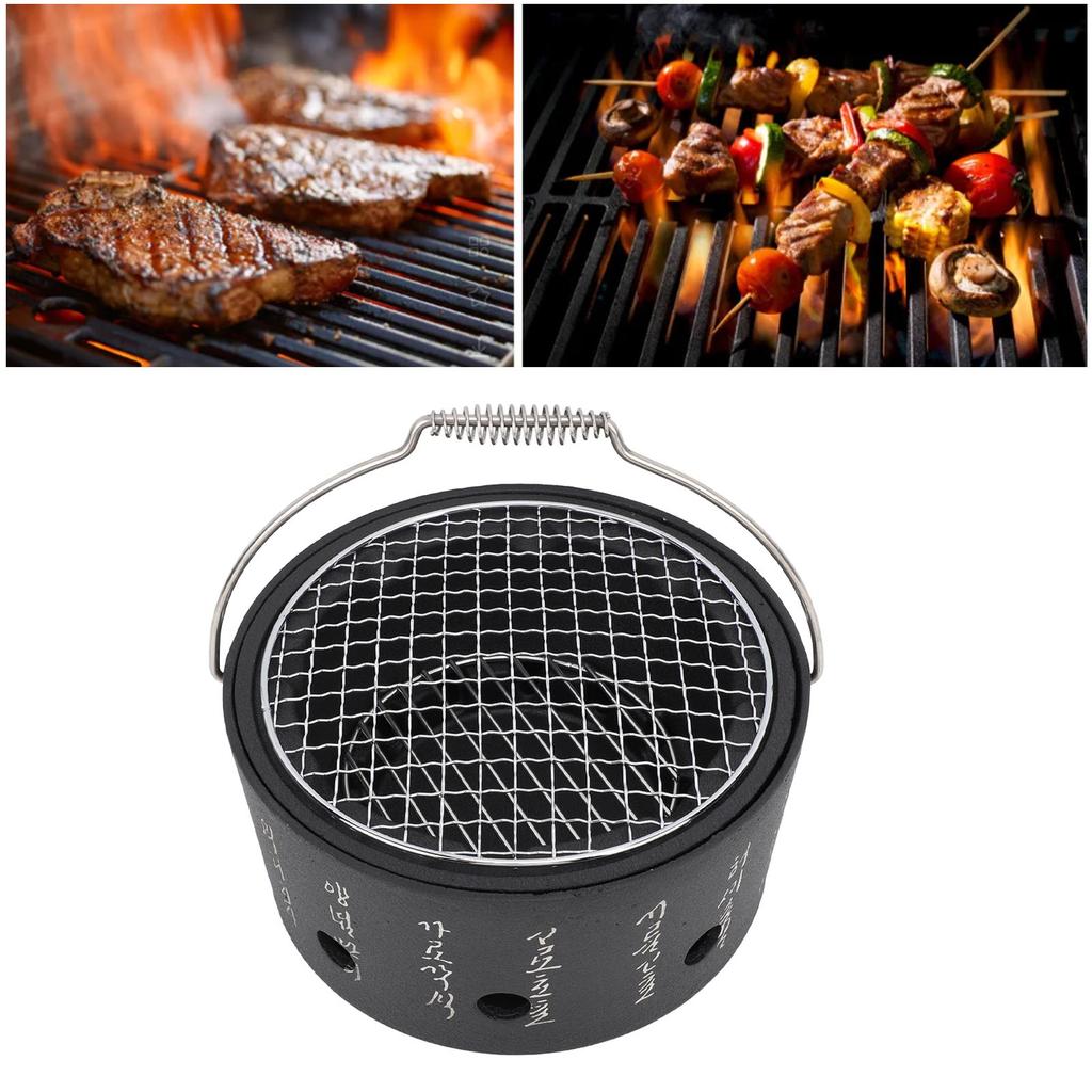 BBQ Stove Aluminum Stainless Steel Multifunctional with Portable Handle Food Charcoal Stove for Tea Making Camping