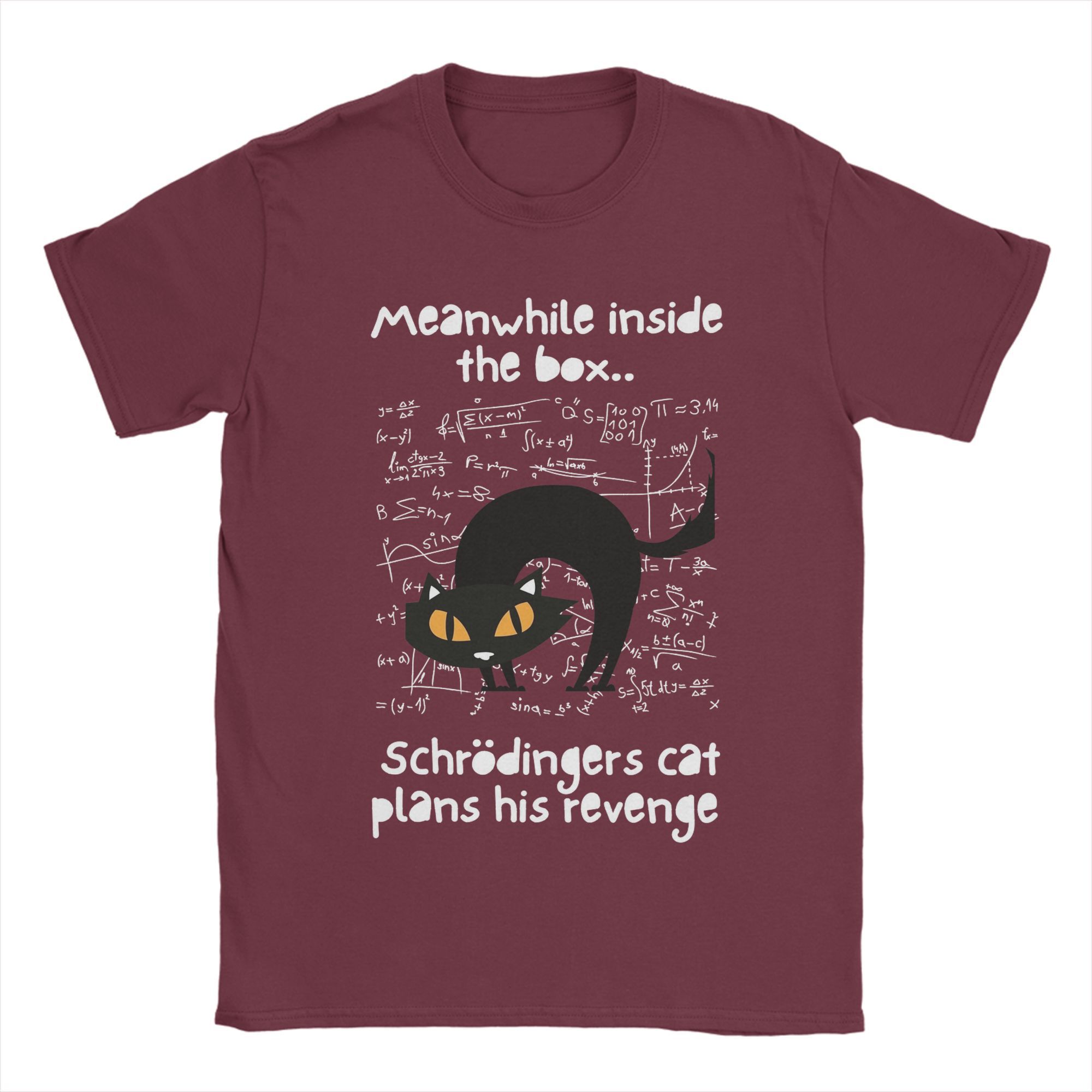 

Schrodinger s Cat Physics T Shirts for Men 100% Cotton Funny T-Shirt Round Collar Science Tees Short Sleeve Tops Plus Size 3XL