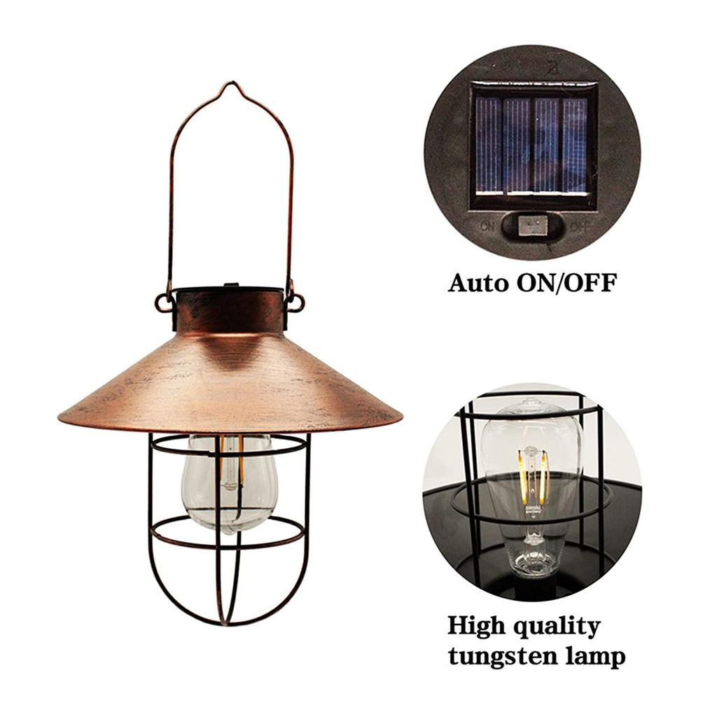 Solar  Garden Decoration Hanging Vintage Metal Solar Warm LED Lights