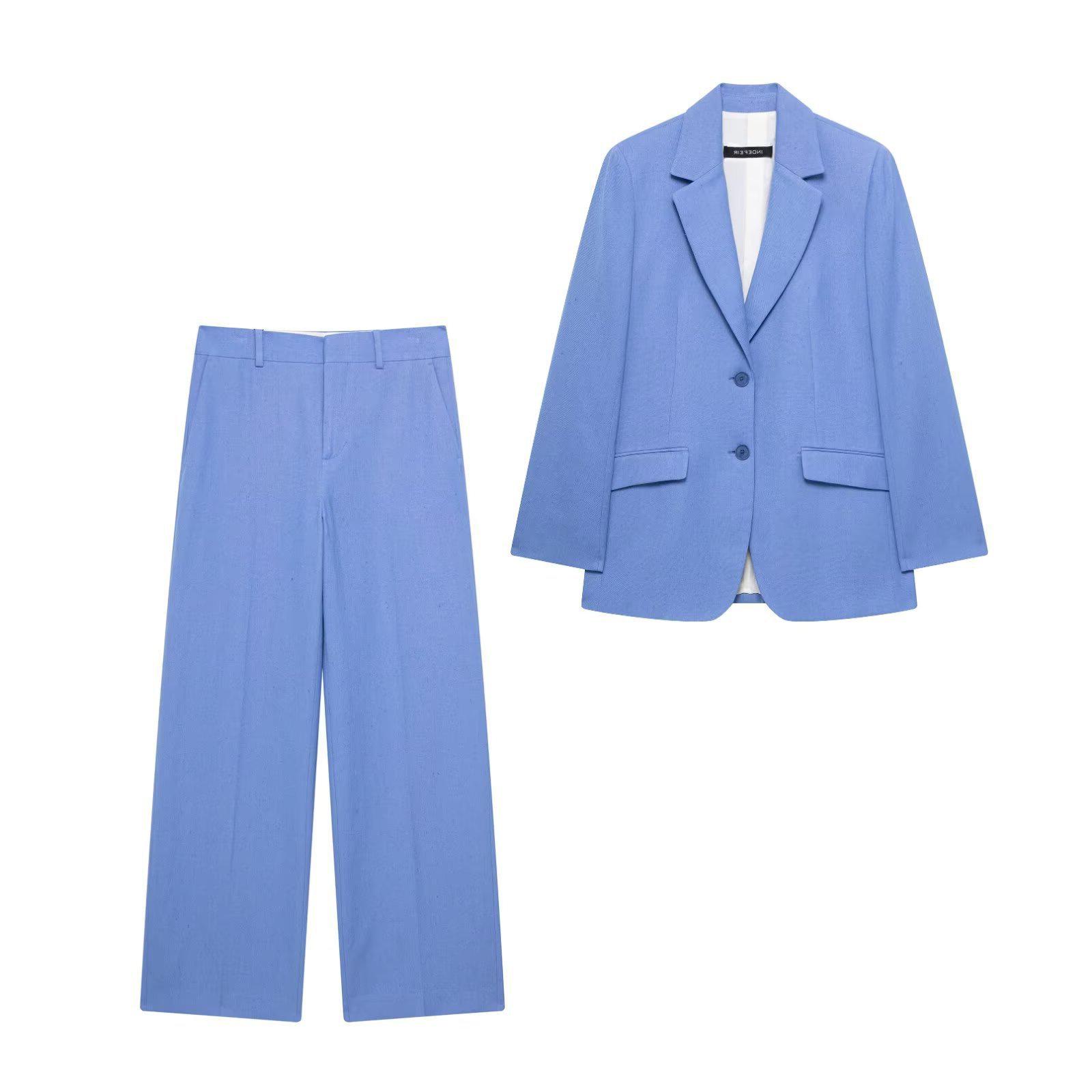 

TAOP&ZA Women s Spring Fashion Suit: Blend Jacket and Casual Long Pants Extra Small