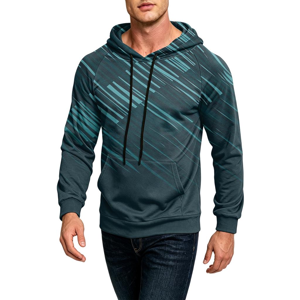 Herren-Hoodie in Farbe, lockere Passform, mit Tasche und Kordelzug