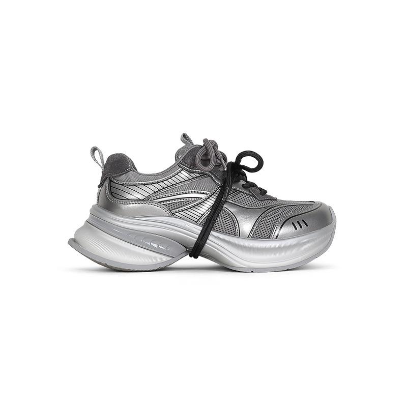 

[Galaxy Bright] Lightweight soft-soled ultra-light thick-soled heightening dad shoes for women s 2025 spring new breathable casual shoes 40