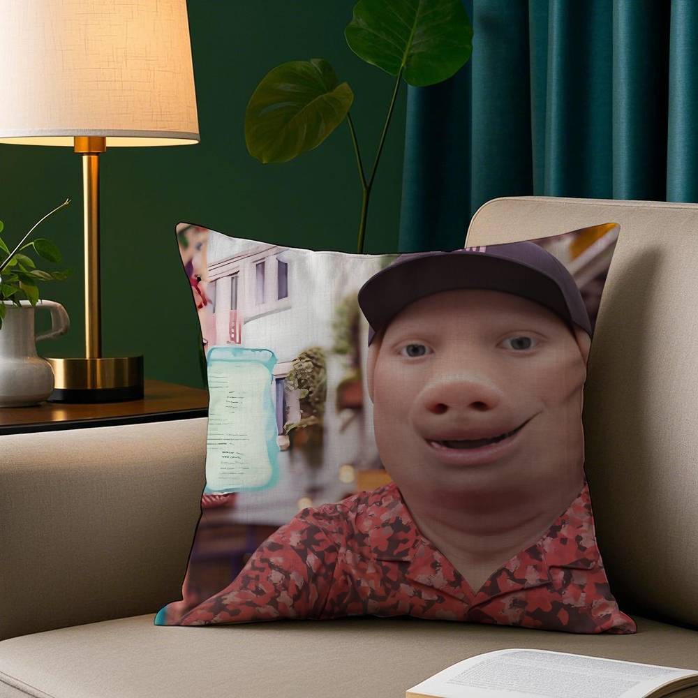 John Pork Polyester Fabric Super Soft Comfortable Skin Friendly Sofa Home Decor Car Bedroom Pillow Humorous Gift