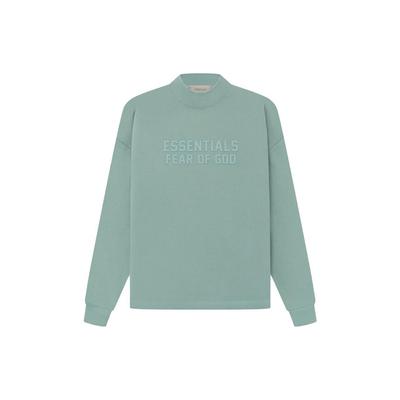 Essentials SS23 Relaxed Crewneck Sweatshirt with Logo Print and Thick Warmth Men Tops Sycamore Haze-Blue FOG-SS23-023