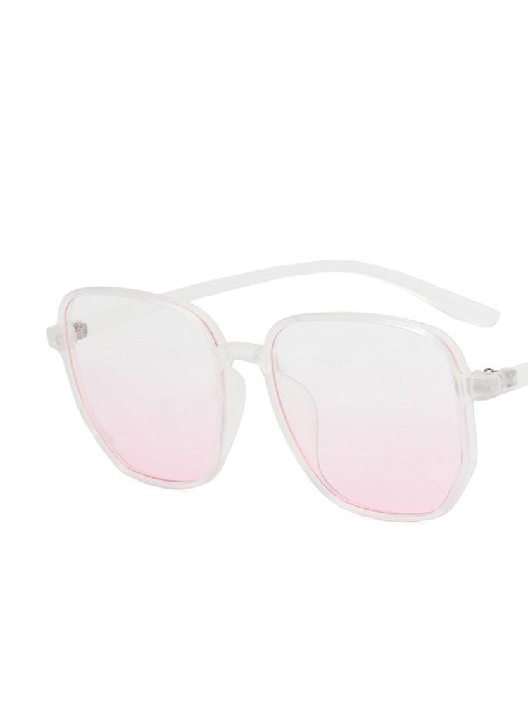 Oversized Blush Square Sunglasses Women Designer Gradient Color Glasses Irregular Polygon Frame Fashionable