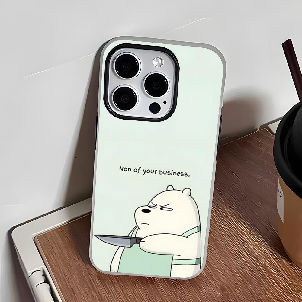 Ice Bear Phone Case For IPhone 17 Air 16 E 15 14 Plus 13 12 11 Pro Max Jelly 2 In 1 Protective Case