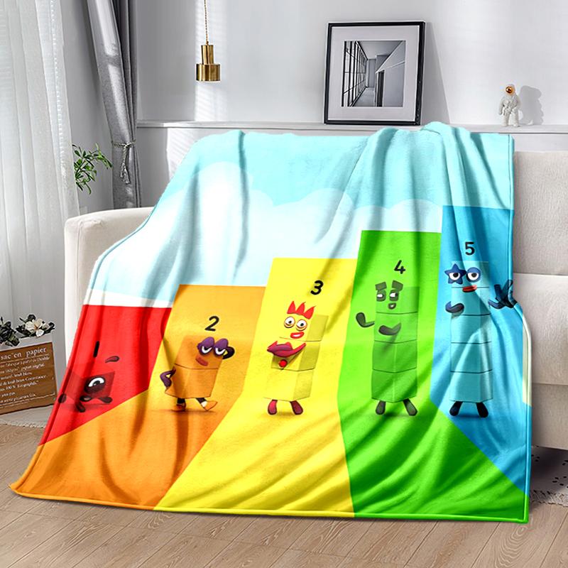 1pc Blanket Numberblocks3 Print Design, Lightweight Blanket for Sofa, Bed- Soft &Warm, Gift for All Seasons like Christmas, Halloween