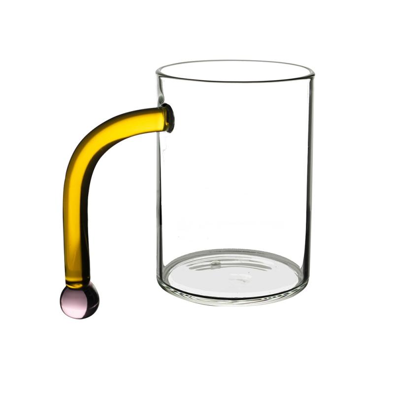 

500 мл стакан из боросиликатного стекла с ложкой для помешивания пива, вина, сока, молока, стеклянные кружки с цветной ручкой для кухонной посуды 500ml
