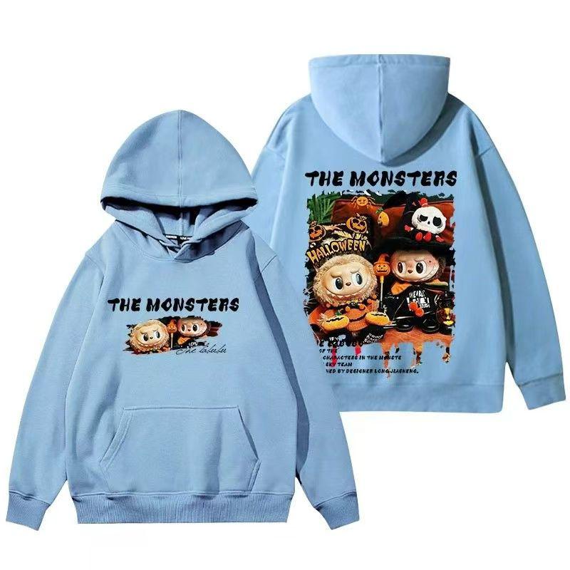 Moletom Infantil Fofo Estampado em 3D LABUBU Pulôveres de Outono e Inverno Mangas Compridas Crianças Presente Divertido Tops