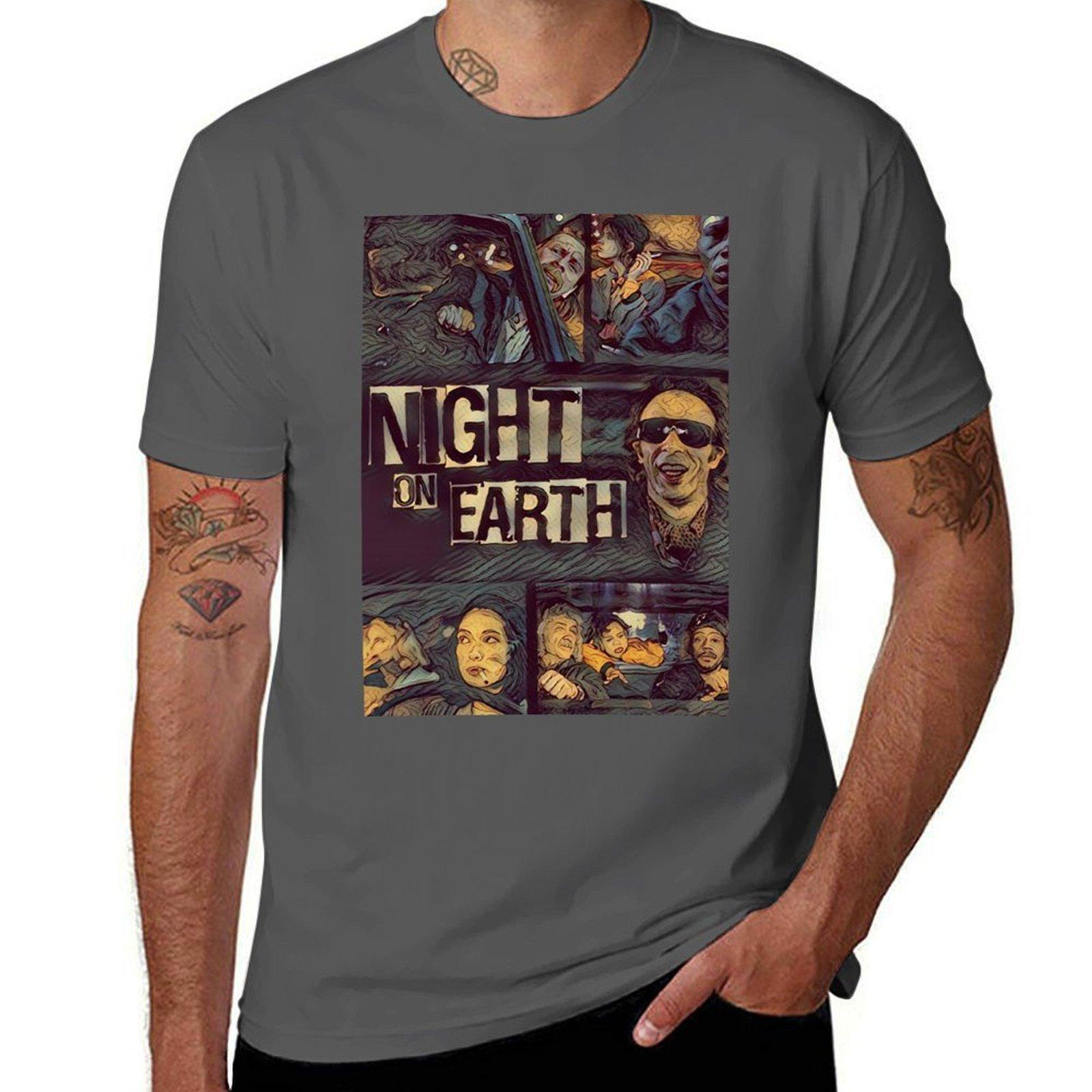 

Night on Earth by Jim Jarmusch Wallpaper T-Shirt black cotton t-shirt plain for man package cotton t shirts man 100% T-Shirt 4XL
