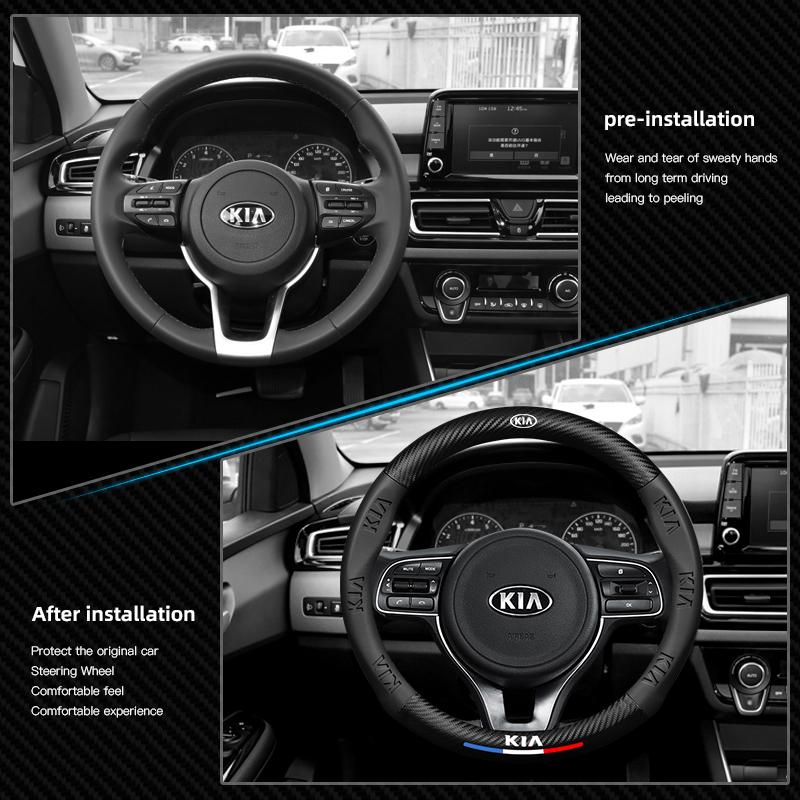 KIA Car Steering Wheel Cover Car Interior Accessories For KIA K3 Sportage Carnival K5 Seltos Pegas KX1 EV5 Sonet EV6 K4 EV3 K9