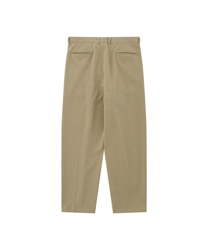 Honguseong Wide Cotton Inverted Pleats Trousers_Beige