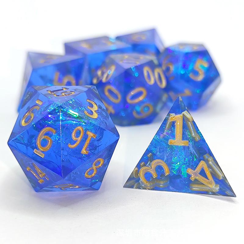 Sharp Resin Polyhedral Dice for Cthulhu, DND, and TRPG Board Games