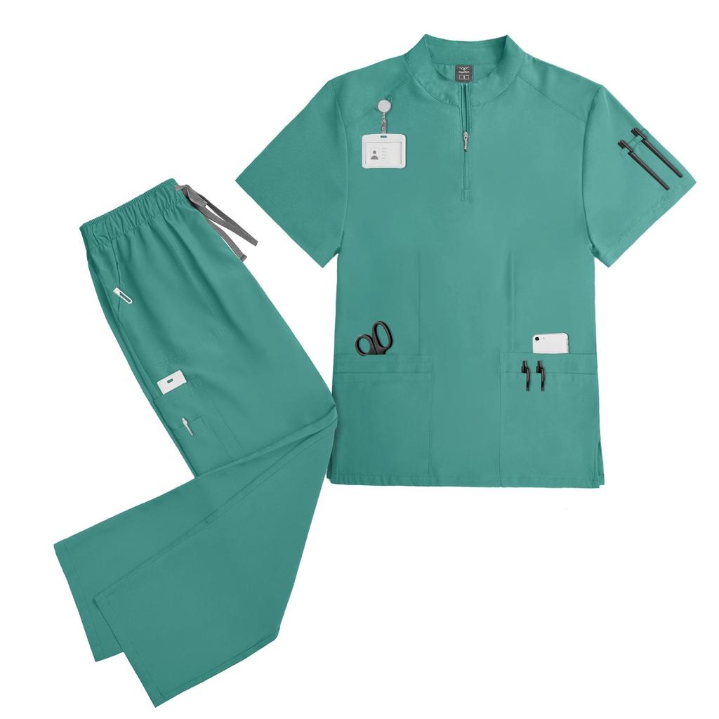 Unisex Quick-Drying Short-Sleeved Doctor's Coat for Surgery and Beauty Work