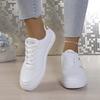 Fashion Women's Casual Sports Shoes - Lace Up Low Cut Design, Comfortable Fabric Lining, Suitable for All Seasons, Women's Sports Shoes