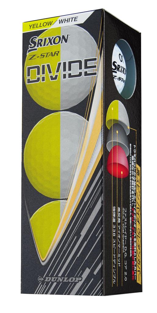 DUNLOP Srixon Divide Golf 2025 1 Dozen Z-Star Balls, Model, (12 Balls), White/Yellow