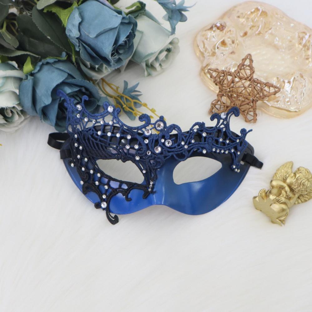 Women Rhinestone Half-Face Mask Metal Hollow Lace Party Mask Masquerade Ball Party Eye Cover Cosplay Prom Costume Props Masks