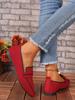 Plus Size Flyknit Pointed Toe Women's Spring 2026 Comfortable Casual Loafers Slip-on Flats