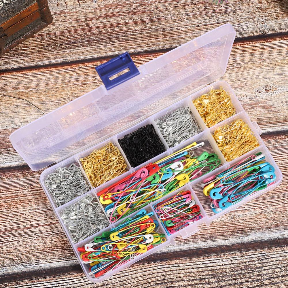 500PCS Multicolor Color Safety Pins 7 Sizes Boxed Set Pins Accessories Safety Pins  Sewing