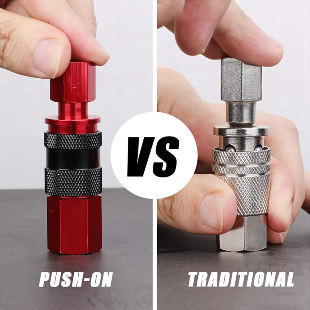 For Air Compressors Air Compressor Hose Accessories Air Compressor Kit Aluminum Coupler Automatic Coupling Push-in Coupler