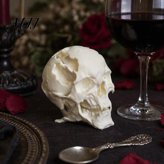 Decorazione Cranio Alieno Ornamento di Halloween, Forma in Resina Sintetica Scultura Figura Dettaglio Osseo Realistico, Ornamento da Tavolo per Feste