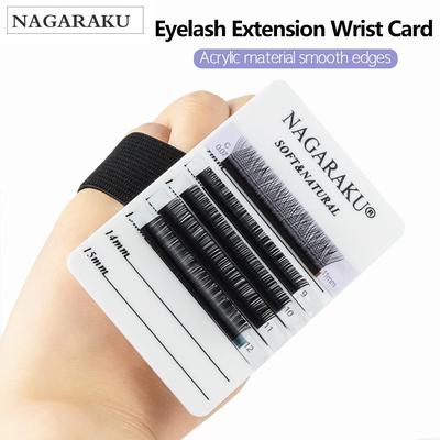 Handgelenkkarte zur Wimpernverlängerung NAGARAKU Wimpernpalette Make-up-Tools Wimpernhalter mit Gummiband Handgelenkkarte zur Wimpernverlängerung aus Acrylmaterial