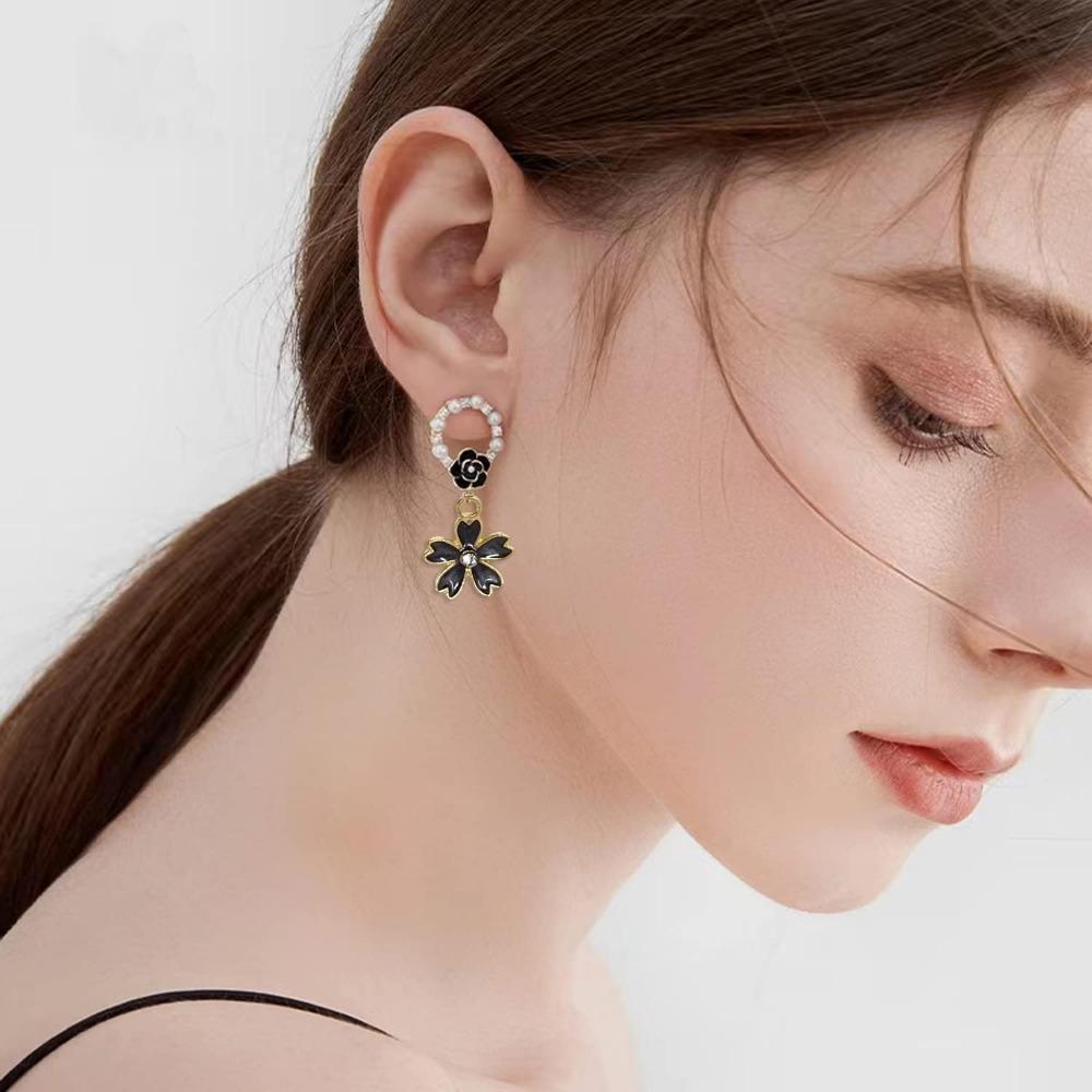 10/20/30pcs enamel alloy cherry blossom pendant earrings bracelets necklaces jewelry making and DIY crafts