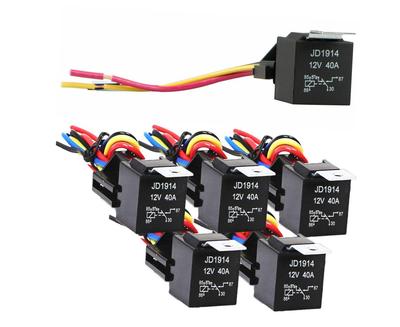 SWOOMEY 5 Pcs Car Relay Pin with Connector Relay Socket Black High Definition