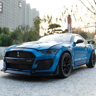Μεγάλο μέγεθος 1/18 Full Scale Mustang GT500 Alloy Diecast Sports Car Model 4 Πόρτες Ανοιγόμενες Μεταλλικό Όχημα Παιδιά Διακοσμητικά δώρου για αγόρια