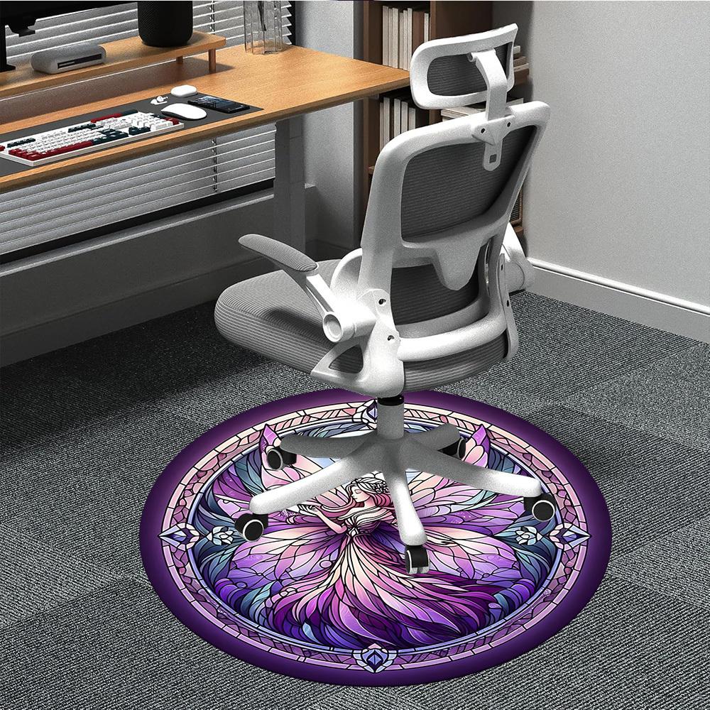 

1PC Fairy Wings Office Round Area Rug, Indoor Mat Suitable ForOffice, Under Office Chairs Bedroom Living Room Home Decor, Room Deco, D064 80cm by 80cm